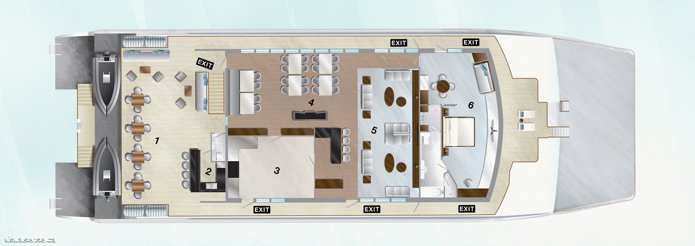 FS Explorer diagram of the boat top deck