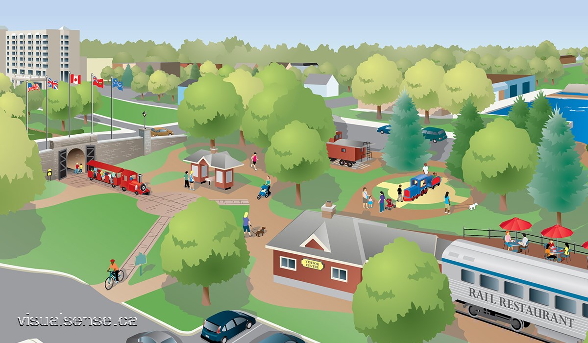 Brockville rail tunnel restaurant illustration