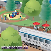 Brockville rail tunnel restaurant illustration