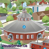 Brockville rail tunnel roundhouse illustration