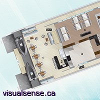 Technical top view illustration of a boat FS Explorer