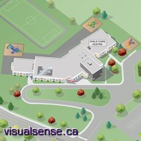 new school aerial view illustration